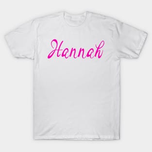 Top 10 best personalised gifts 2022  - Hannah - personalised,personalized custom, customised, customised name pink on white background. Hannah T-Shirt